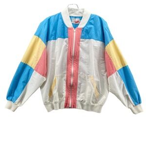 Vintage Bay Club Bomber Jacket Womens‎ 14 Retro Windbreaker Full Zip Sportswear